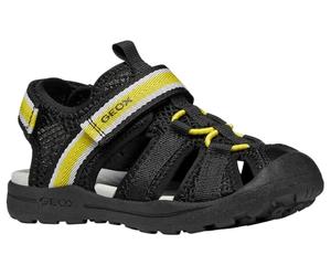 Geox J VANIETT Boy A Sandal, Black/Yellow, 38 EU