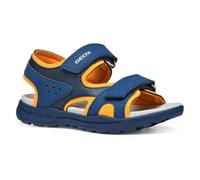 Geox J VANIETT BOY C Sandal, Navy/Orange, 1 UK
