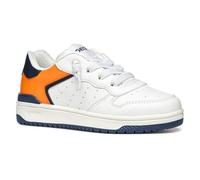 Geox J WASHIBA BOY B Sneaker, White/Lt Orange, 7 UK