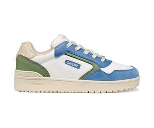 Geox J WASHIBA Boy D Trainers, White/DK Sky, 40 EU