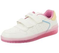 Geox J Washiba Girl B Sneaker, White Dk Pink, 3 UK
