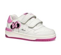Geox J WASHIBA Girl B Sneaker, White/Fuchsia, 1 UK