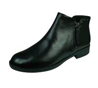 Geox Jaylon 2 A Womens Smooth Leather Ankle Boots Black Zipped Comfortable