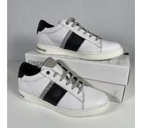 Geox Jaysen D Trainers Women's UK 5 Nappa Leather Suede White Black Shoes