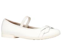 Geox Jr Plie' A Ballet Flat, White, 3 UK