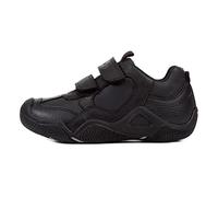 Geox Wader Leather Strap School Shoes - Black, Black, Size 9 Younger Black
