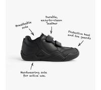 Geox JR Wader Boys Leather Touch Fasten Breathable School Shoes