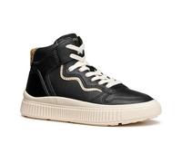 Geox Junior J Laquinny Girl Sneakers, Black/Platinum, 31 EU