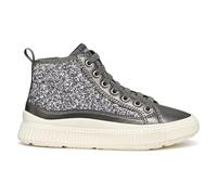 Geox Junior J Laquinny Girl Sneakers, Dk Silver, 33 EU