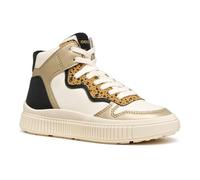 Geox Junior J Laquinny Girl Sneakers, Lt Ivory/Platinum, 28 EU