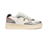 Geox Junior J Lestrella Girl Sneakers, Dk Silver/White, 37 EU