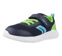 Geox J SPRINTYE BOY Sneaker, Navy/Lime, 2.5 UK