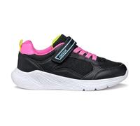 Geox J SPRINTYE Girl Sneaker, Black/Fluo Fuchsia, 13 UK