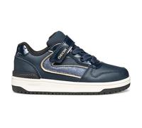 Geox J WASHIBA Girl Sneaker, Navy/Platinum, 11.5 UK Child