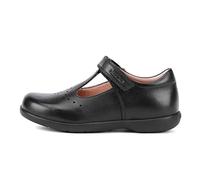 Girl's GEOX NAIMARA G B Girls Leather Touch Fasten School Shoes Patent Black - Size: UK 10 / eur 28
