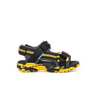 Geox J Borealis BOY E Sandal, Black/Yellow, 1 UK
