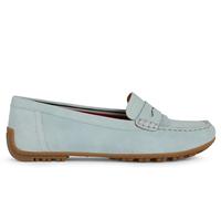 (Blue, 5 (Adults')) Geox D Kosmopolis Suede Women's Light Blue Moccasins Shoes