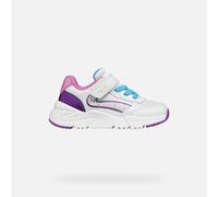 Geox J Loftus Girl A Sneaker, White Dk Purple, 4 UK