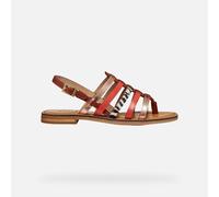 Geox Women D Maddalusiac B Flat Sandal, Rose Gold Brick, 7 UK