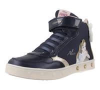 Geox J Skylin Girl G Sneaker, Navy/Platinum, 1 UK