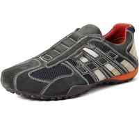 Geox Man Uomo Snake Sneakers, DK GREY/OFF WHITE, UK 9