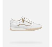Geox Trainers D Maryemy C White/Light Gold Breathable Zip-Up Size 38 EU