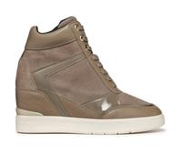 Geox Maurica Womens Trainers Wedge Platform Chic Suede Fashion Sneakers Taupe
