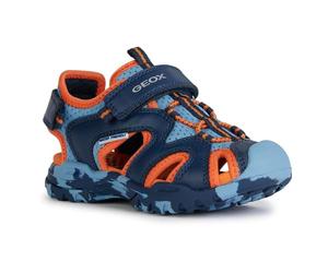 Geox Men's J Borealis Boy C Sandals, Lt Blue Orange, 37 EU