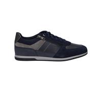 Geox Renan Men's Suede and Nappa Leather Trainers - Navy and Grey