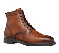 (8 UK, Cognac) Geox Mens Tiberio Patent Leather Ankle Lace Up Boots