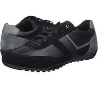 Geox Men's Trainers U Wells B Black Leather / Suede Low Cut Fashion Shoes