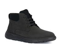 GEOX for man. U36E1B 022EK Leather ankle boots U Portello black (44), Flat, Laces, Casual