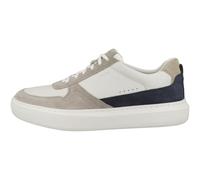 Geox Mens U Deiven Sand White Leather Trainers Mens Eu Sizes: 45, Colour: Beige Leather