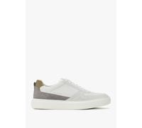 Geox Mens U Deiven Off White Anthracite Leather Trainers Mens Eu Sizes: 43, Colour: Grey Leather