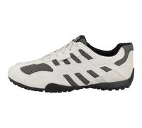 Geox Men's U Snake Original A Sneaker, Off White/Dk Grey, 8 UK