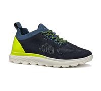Geox Men's U SPHERICA E Sneaker, Navy/Fluo Yellow, 8 UK