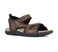 Geox Men's Uomo Sandal Strada A Sport, Coffee, 8 UK