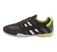 Geox Men's Uomo Snake A Sneaker, Graphite Lime Green, 10 UK