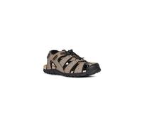 Geox Mens Uomo Strada B Sandals, Taupe Black, 6.5 UK
