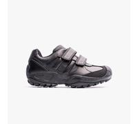 Boy's GEOX N.SAVAGE B B Boys Leather Touch Fasten School Shoes Black - Size: UK 11 / eur 29