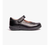 GEOX NAIMARA G A Girls Leather Touch Fasten School Shoes Black - UK 11.5 / EUR 30