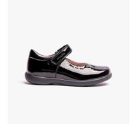 GEOX NAIMARA G A Girls Leather Touch Fasten School Shoes Patent Black - UK 1.5 / EUR 34