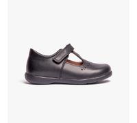 GEOX NAIMARA G B Girls Leather Touch Fasten School Shoes Black - UK 8.5 / EUR 26