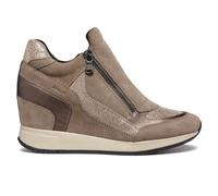 GEOX Womens Nydame Wedge Side Zip Trainers Taupe 37