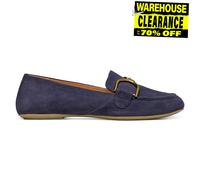 Geox Palmaria Womens Shoes Casual Suede Leather Slip On Moccasins Navy Blue