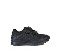 Geox Pavel Double Strap Trainer - Black, Black, Size 2.5 Older Black