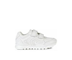 Geox Pavel Double Strap Trainer, White, Size 1 Older White
