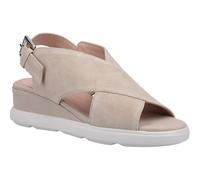 Geox Pisa Leather Womens Trainers, Size 7 In Light Taupe