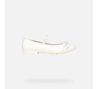 Geox JR PLIE' A Ballet Flat, White, 35 EU