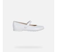 Geox Girl's Jr Plie' Ballerina, White, 5 UK